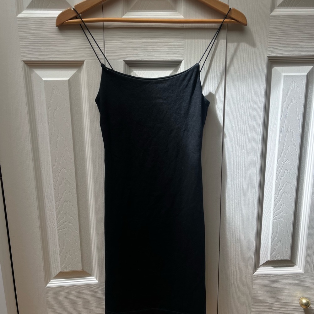 Zara Black Mini Dress with Spaghetti Straps